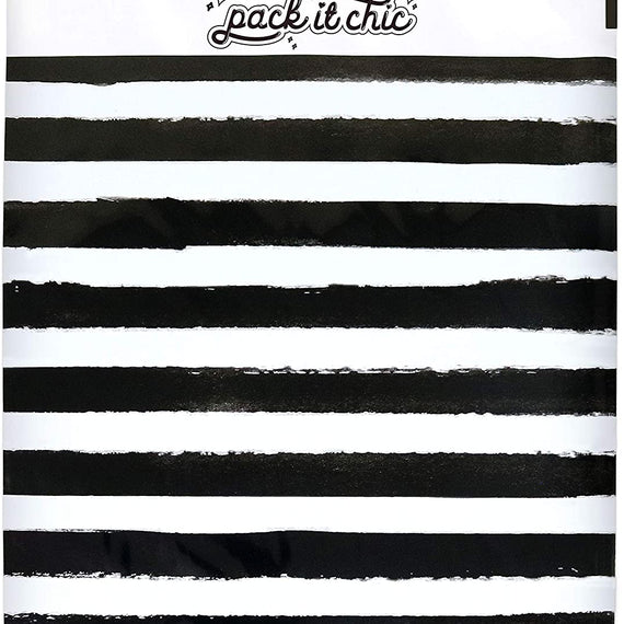 Pack It Chic - 10X13 (100 Pack) Black Watercolor Stripes Poly Mailer Envelope Plastic Custom Mailing & Shipping Bags - Self Seal