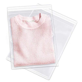 Spartan Industrial - 9" X 12" (100/200/1000 Pack) Crystal Clear Resealable Polypropylene Poly Bags for Packaging, Clothing & T Shirts - Self Seal & Reinforced