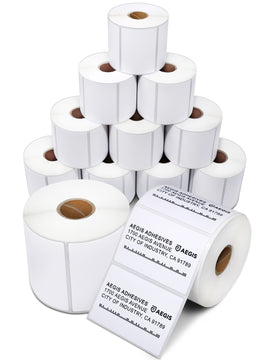 Aegis Adhesives - 3” X 2” Direct Thermal Labels for Shipping, Postage, Perforated & Compatible with Rollo Label Printer & Zebra Desktop Printers (12 Rolls, 700/Roll)