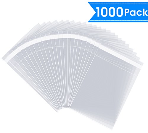 4” X 6” (1000 Pack) Clear Resealable Cellophane Cello Bags Self Seal - Fits 4X6 Prints Photos A1 Cards Envelopes Candy Treats