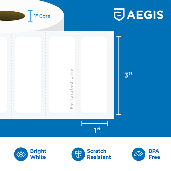 3" x 1" Direct Thermal Labels Zebra Compatible | Aegis Labels – Aegis ...