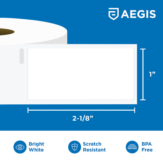 1 X 2-1/8 Multipurpose Labels - Direct Thermal Paper - DYMO 30336  Compatible - 500 Labels/Roll - Light Green, LD-30336-LG