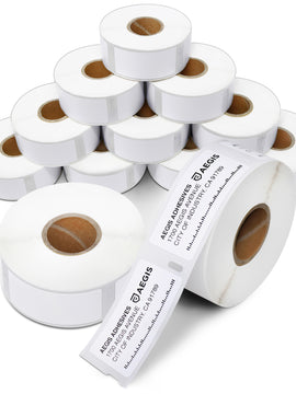 Aegis - Compatible Multipurpose Labels Replacement for DYMO 30336 (1" X 2-1/8") Address & Barcode - Use with Labelwriter 450, 450 Turbo, 4XL Desktop Printers (12 Rolls, 24 Rolls)