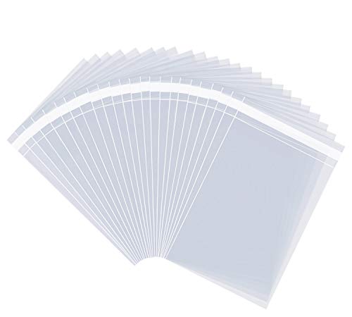 10” X 13” (200/1000 Pack) Clear Resealable Cellophane Cello Bags Self Seal - Fits Brochures, Photo, Prints, Documents, Apparel Shirts - Pack It Chic