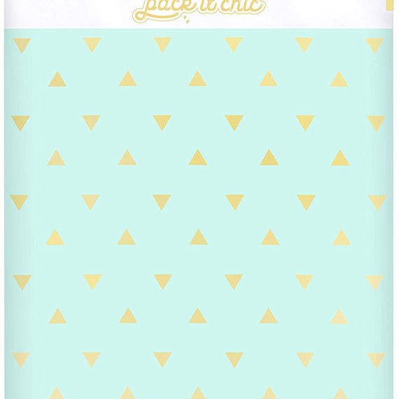 Pack It Chic - 10X13 (100 Pack) Mint Gold Triangles Poly Mailer Envelope Plastic Custom Mailing & Shipping Bags - Self Seal