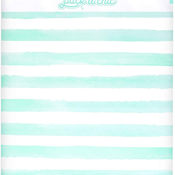 Pack It Chic - 10X13 (100 Pack) Teal Watercolor Stripes Poly Mailer Envelope Plastic Custom Mailing & Shipping Bags - Self Seal
