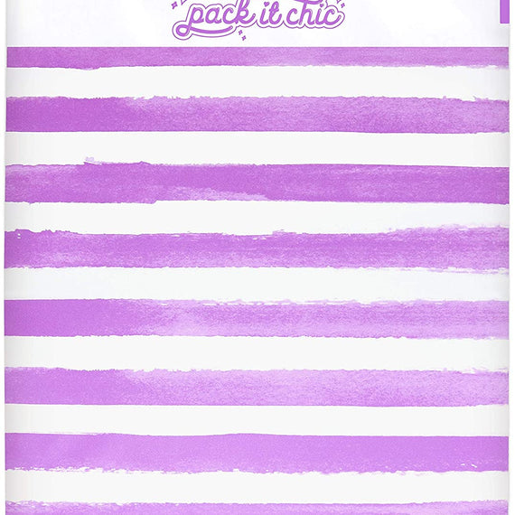 Pack It Chic - 10X13 (100 Pack) Purple Watercolor Stripes Poly Mailer Envelope Plastic Custom Mailing & Shipping Bags - Self Seal
