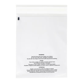 8" x 10" (200/1000 Pack) Self Seal Clear Poly Bags with Suffocation Warning 1.5 Mil