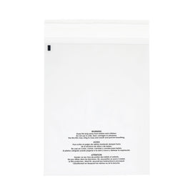 6" x 9" (200/1000 Pack) Self Seal Clear Poly Bags with Suffocation Warning 1.5 Mil