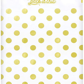 Pack It Chic - 10X13 (100 Pack) Gold Polka Dot Poly Mailer Envelope Plastic Custom Mailing & Shipping Bags - Self Seal